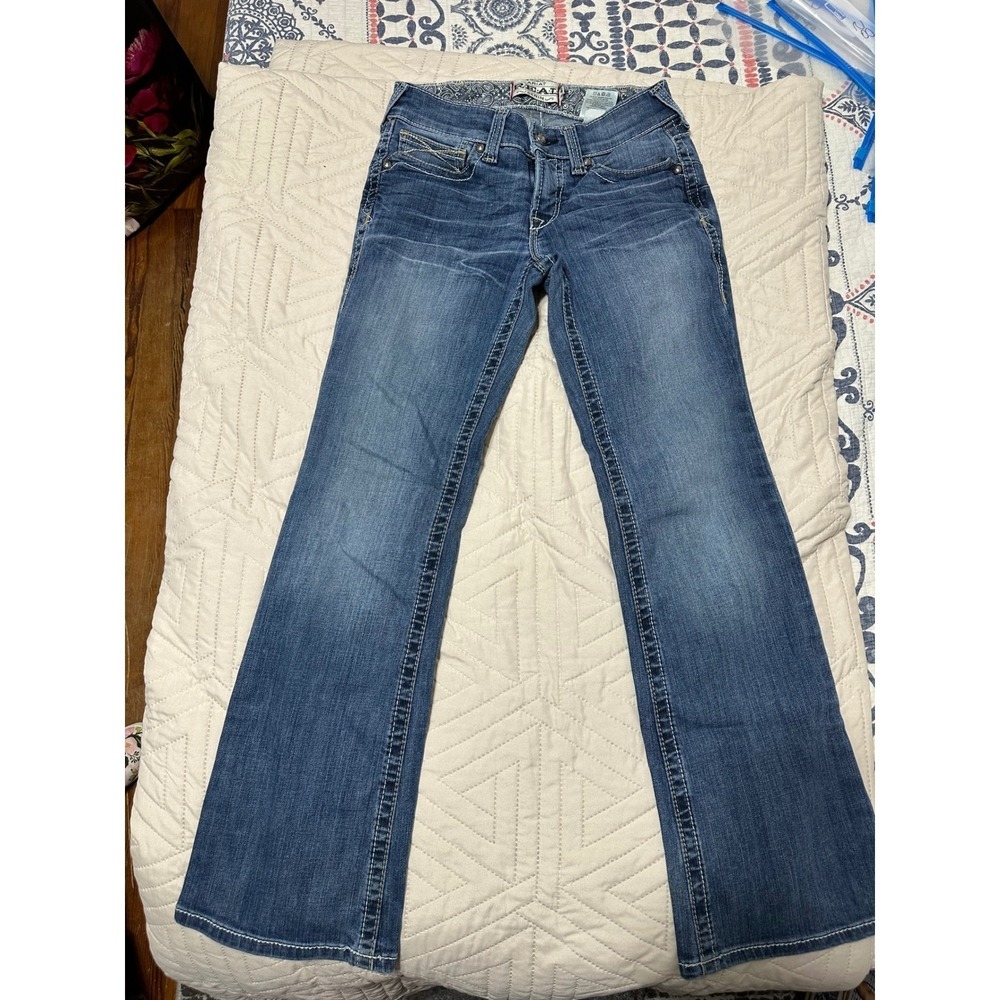 Ariat REAL Denim Womens 27S Medium Wash Bootcut Western Riding Jeans Stretch